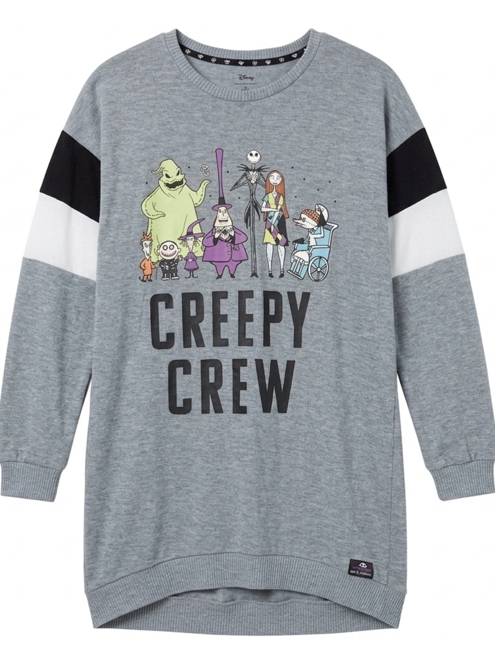 Disney Nightmare Before Christmas Long Sweatshirt Dress Large Gray NBC Creepy Cr